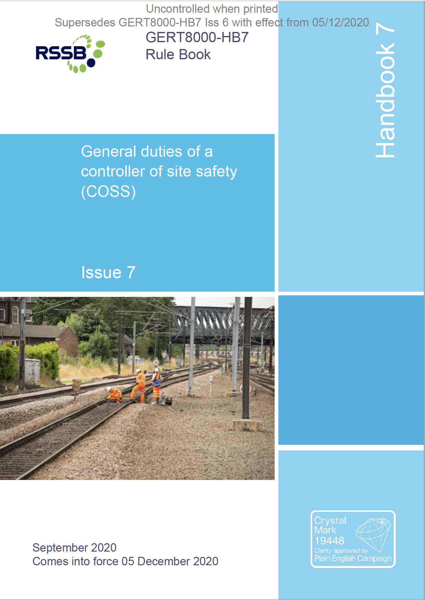 Handbook 7 General duties of a controller of site safety (COSS) Cover