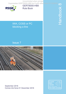 Handbook 8 IWA, COSS or PC blocking a line (Line Blockage Handbook) Cover